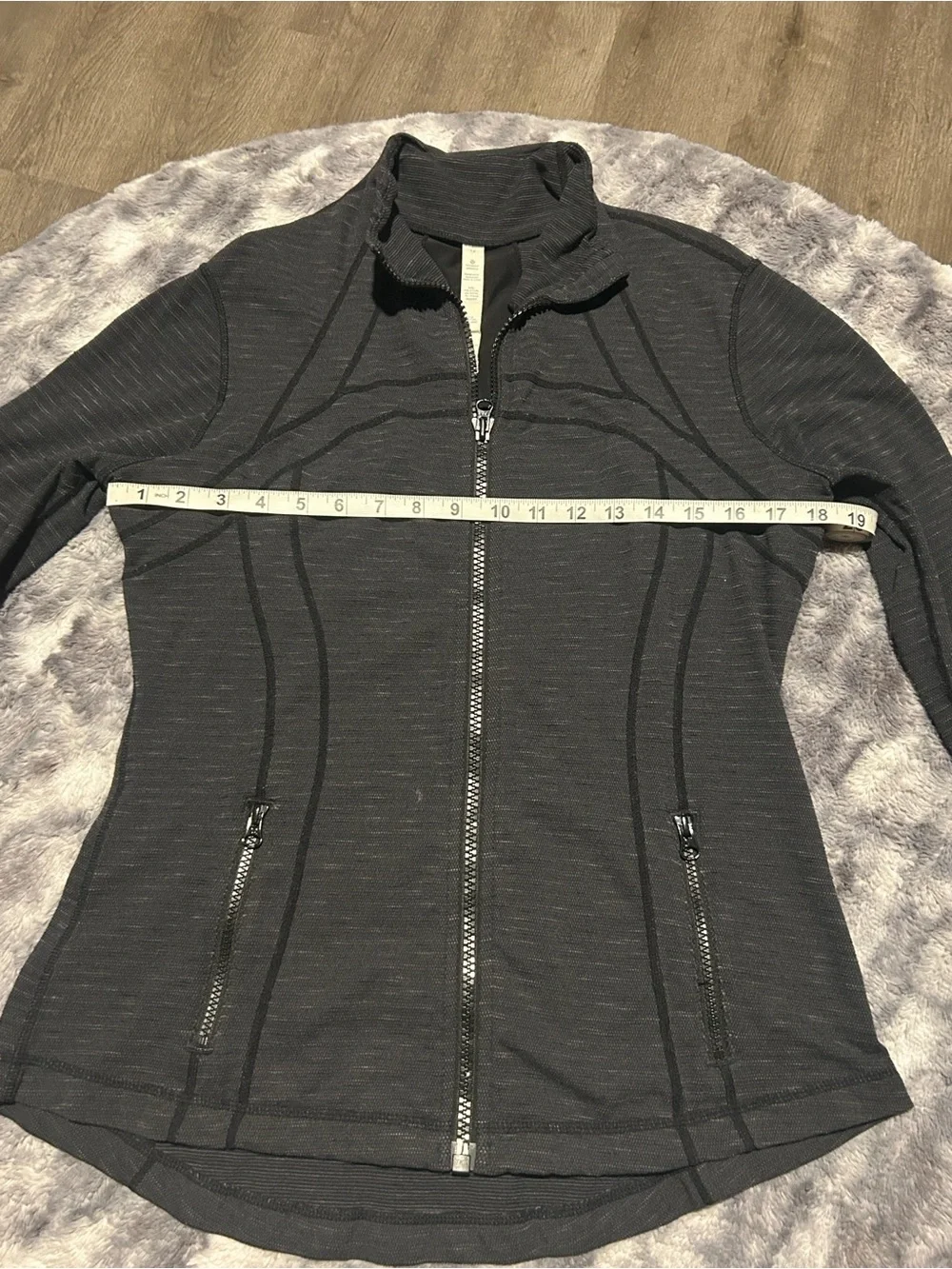 Lululemon Womens Full-Zip Performance Jacket in Dark Gray heather sz12